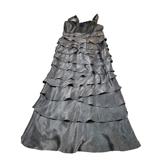 Ignite Evenings By Carol Lin Size 16 Gray Ruffles Layers Vintage Jacket - Picture 10 of 16